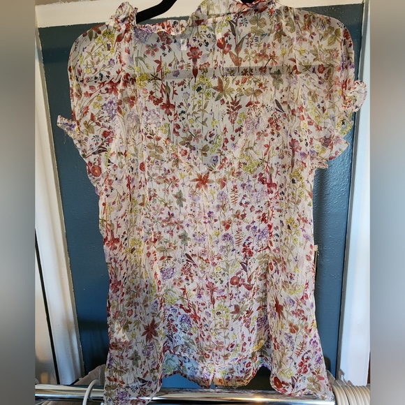 Floral Patterned Sheer Romy Blouse - Picture 4 of 6